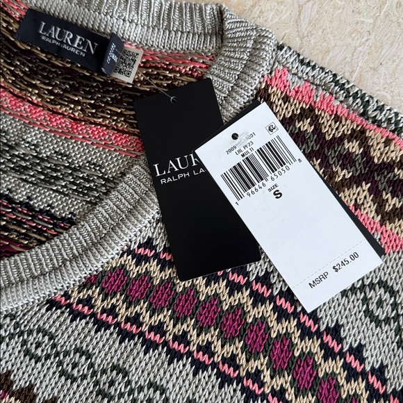 NWT Lauren Ralph Lauren Multicolor Patterned Sweater. $245 - Picture 4 of 6